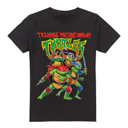 Teenage Mutant Ninja Turtles Mens Mutant Mayhem Logo Group T-Shirt - XXL, Black