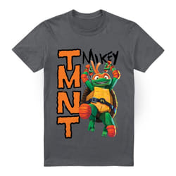 Teenage Mutant Ninja Turtles Mens Mutant Mayhem Michelangelo T-Shirt - 3XL, Charcoal