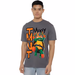 Teenage Mutant Ninja Turtles Mens Mutant Mayhem Michelangelo T-Shirt - 3XL, Charcoal
