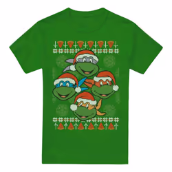 Teenage Mutant Ninja Turtles Mens Ugly Christmas Jumper T-Shirt - 4XL, Kelly Green