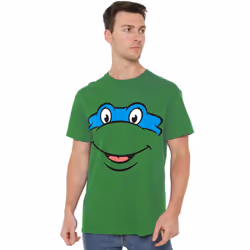 Teenage Mutant Ninja Turtles Mens Leonardo Smile T-Shirt - M, Kelly Green