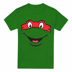 Teenage Mutant Ninja Turtles Mens Raphael Smile T-Shirt - M, Kelly Green