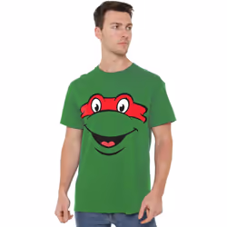Teenage Mutant Ninja Turtles Mens Raphael Smile T-Shirt - M, Kelly Green