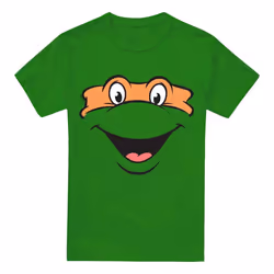 Teenage Mutant Ninja Turtles Mens Michelangelo Smile T-Shirt - L, Kelly Green