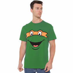 Teenage Mutant Ninja Turtles Mens Michelangelo Smile T-Shirt - M, Kelly Green