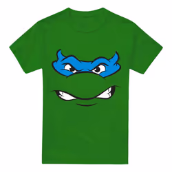 Teenage Mutant Ninja Turtles Mens Angry Leonardo T-Shirt - M, Kelly Green