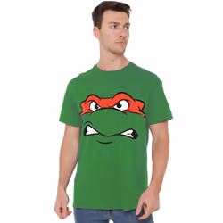 Teenage Mutant Ninja Turtles Mens Angry Raphael T-Shirt - 3XL, Kelly Green