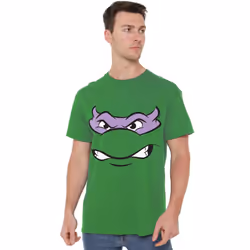 Teenage Mutant Ninja Turtles Mens Angry Donatello T-Shirt - S, Kelly Green