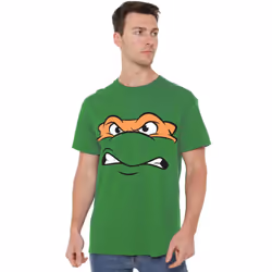 Teenage Mutant Ninja Turtles Mens Angry Michelangelo T-Shirt - 4XL, Kelly Green