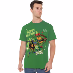 Teenage Mutant Ninja Turtles Mens Merry Mutants Christmas T-Shirt - XXL, Kelly Green