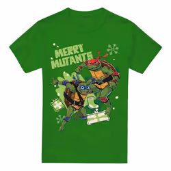 Teenage Mutant Ninja Turtles Mens Merry Mutants Christmas T-Shirt - 4XL, Kelly Green