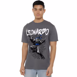 Teenage Mutant Ninja Turtles Mens Leonardo T-Shirt - 4XL, Charcoal