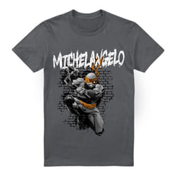 Teenage Mutant Ninja Turtles Mens Michelangelo T-Shirt - M, Charcoal