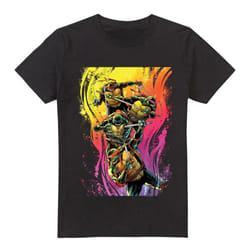 Teenage Mutant Ninja Turtles Mens Hot Rainbow Warriors T-Shirt - L, Black