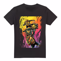 Teenage Mutant Ninja Turtles Mens Hot Rainbow Warriors T-Shirt - 3XL, Black
