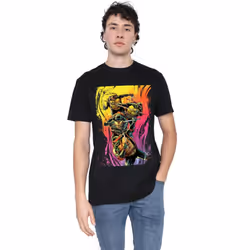 Teenage Mutant Ninja Turtles Mens Hot Rainbow Warriors T-Shirt - 3XL, Black