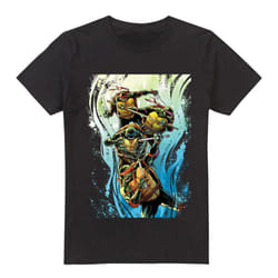 Teenage Mutant Ninja Turtles Mens Cool Rainbow Warriors T-Shirt - 4XL, Black