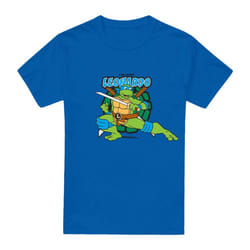 Teenage Mutant Ninja Turtles Mens Leonardo Leads T-Shirt - M, Royal Blue