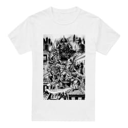 Teenage Mutant Ninja Turtles Mens Take Down Shredder T-Shirt - 5XL, White