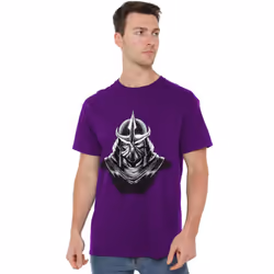 Teenage Mutant Ninja Turtles Mens Shredder Head T-Shirt - XXL, Purple