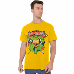 Teenage Mutant Ninja Turtles Mens Cool But Crude Raphael T-Shirt - 3XL, Yellow