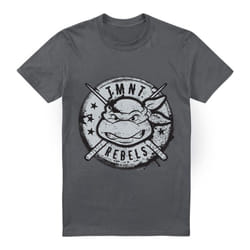 Teenage Mutant Ninja Turtles Mens Rebels Distressed Logo T-Shirt - 4XL, Charcoal