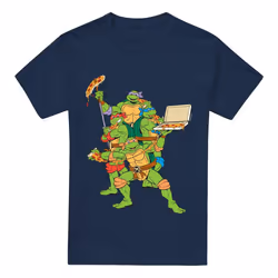 Teenage Mutant Ninja Turtles Mens Pizza Party T-Shirt - M, Navy