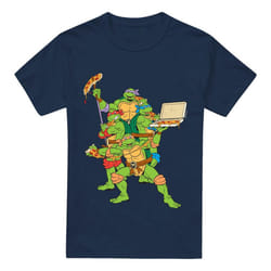 Teenage Mutant Ninja Turtles Mens Pizza Party T-Shirt - 3XL, Navy