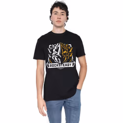 Teenage Mutant Ninja Turtles Mens Rocksteady T-Shirt - L, Black