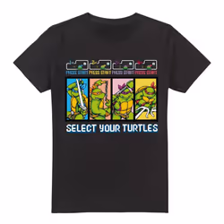 Teenage Mutant Ninja Turtles Mens Select Your Turtles T-Shirt - XL, Black