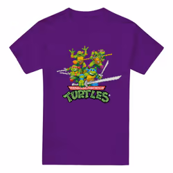 Teenage Mutant Ninja Turtles Mens Arcade Retro T-Shirt - M, Purple
