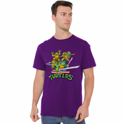 Teenage Mutant Ninja Turtles Mens Arcade Retro T-Shirt - 4XL, Purple