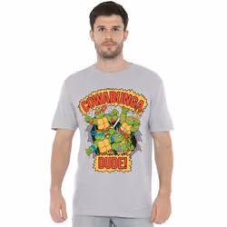 Teenage Mutant Ninja Turtles Mens Cowabunga Dude T-Shirt - S, Sport Heather