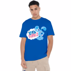 Blue's Clues & You! Mens Let's Think T-Shirt - L, Royal Blue