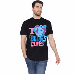 Blue's Clues & You! Mens I Heart Blue T-Shirt - 3XL, Black