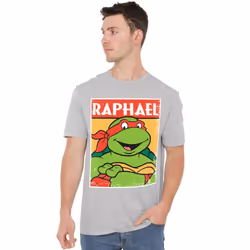Teenage Mutant Ninja Turtles Mens Raphael T-Shirt - XXL, Sport Heather