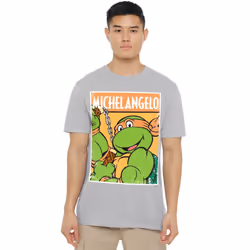 Teenage Mutant Ninja Turtles Mens Michelangelo T-Shirt - XXL, Sport Heather