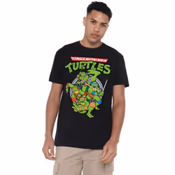 Teenage Mutant Ninja Turtles Mens Group T-Shirt - 4XL, Black