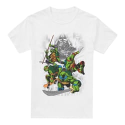 Teenage Mutant Ninja Turtles Mens Shredder And Turtles Comic T-Shirt - M, White