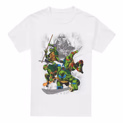 Teenage Mutant Ninja Turtles Mens Shredder And Turtles Comic T-Shirt - L, White