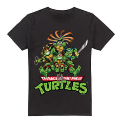 Teenage Mutant Ninja Turtles Mens Manga Turtles T-Shirt - S, Black