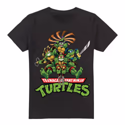 Teenage Mutant Ninja Turtles Mens Manga Turtles T-Shirt - 4XL, Black
