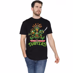 Teenage Mutant Ninja Turtles Mens Manga Turtles T-Shirt - 4XL, Black
