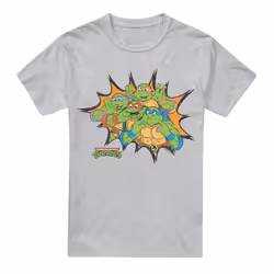 Teenage Mutant Ninja Turtles Mens Funny Face Turtles T-Shirt - M, Sport Heather