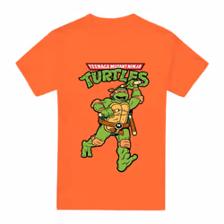 Teenage Mutant Ninja Turtles Mens Michelangelo Retro T-Shirt - S, Orange
