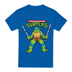 Teenage Mutant Ninja Turtles Mens Leonardo Retro T-Shirt - 4XL, Royal Blue