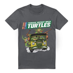 Teenage Mutant Ninja Turtles Mens Van T-Shirt - L, Charcoal