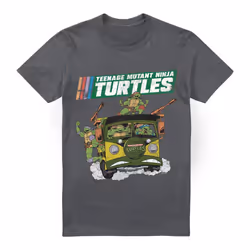 Teenage Mutant Ninja Turtles Mens Van T-Shirt - 4XL, Charcoal