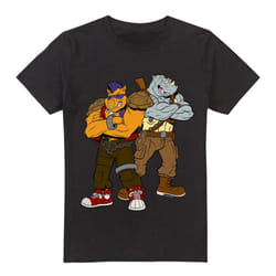 Teenage Mutant Ninja Turtles Mens Bebop & Rocksteady T-Shirt - 3XL, Black