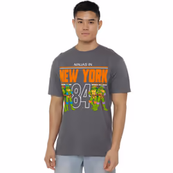 Teenage Mutant Ninja Turtles Mens TMNT NYC T-Shirt - L, Charcoal